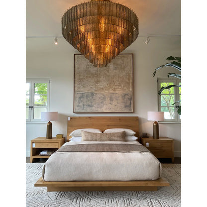 Nuvora 52" Ribbed Smoked Glass Tiered Murano Glass Chandelier