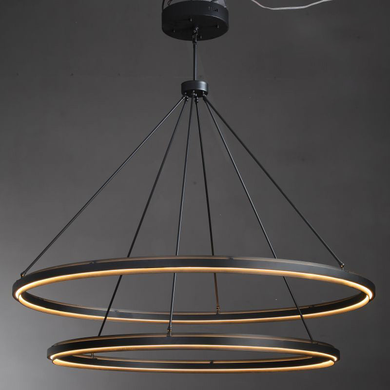 Knight 60 Inch Forged Iron Two-Tier Ring LED Chandelier