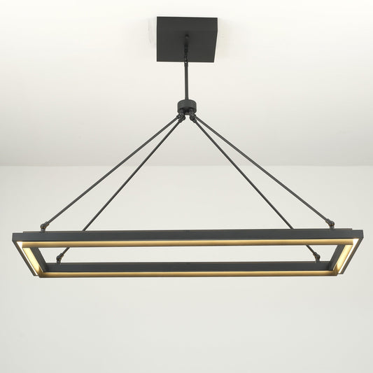 Knight 48 Inch Forged Iron Rectangular LED Chandelier