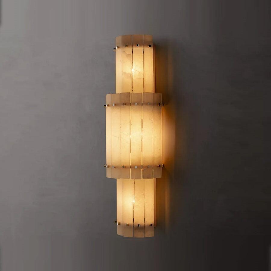 San Marco Alabaster Grand Round Sconce - Dawn Lamps