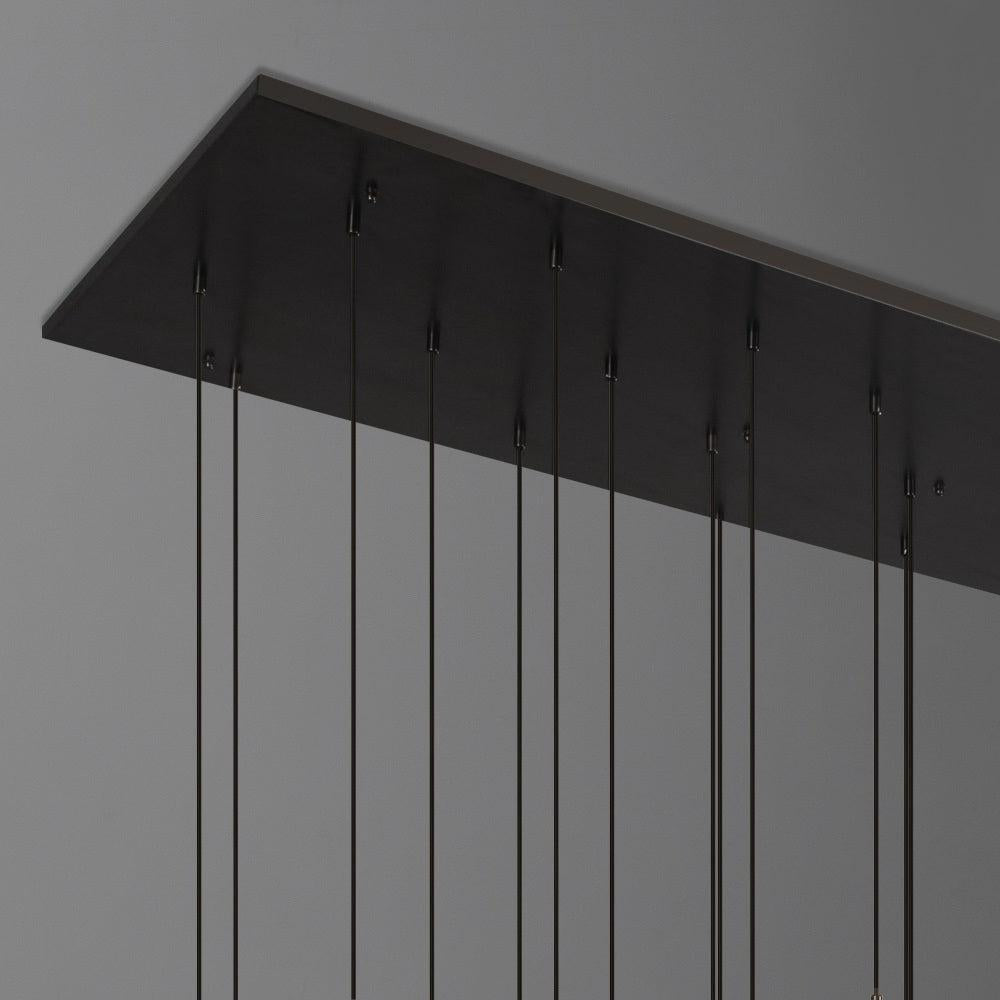 Rain Modern Rectangular Glass Chandelier 72" - Dawn Lamps
