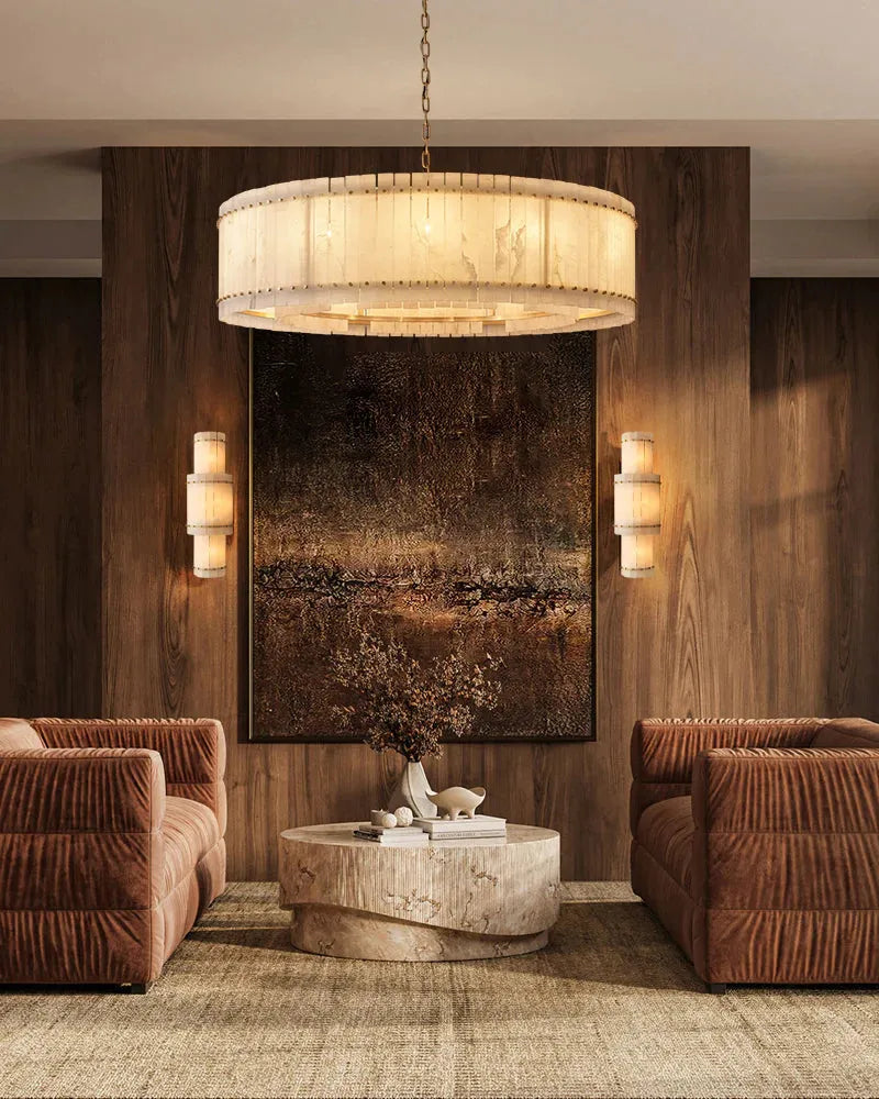 San Marco Alabaster Round Chandelier - Dawn Lamps