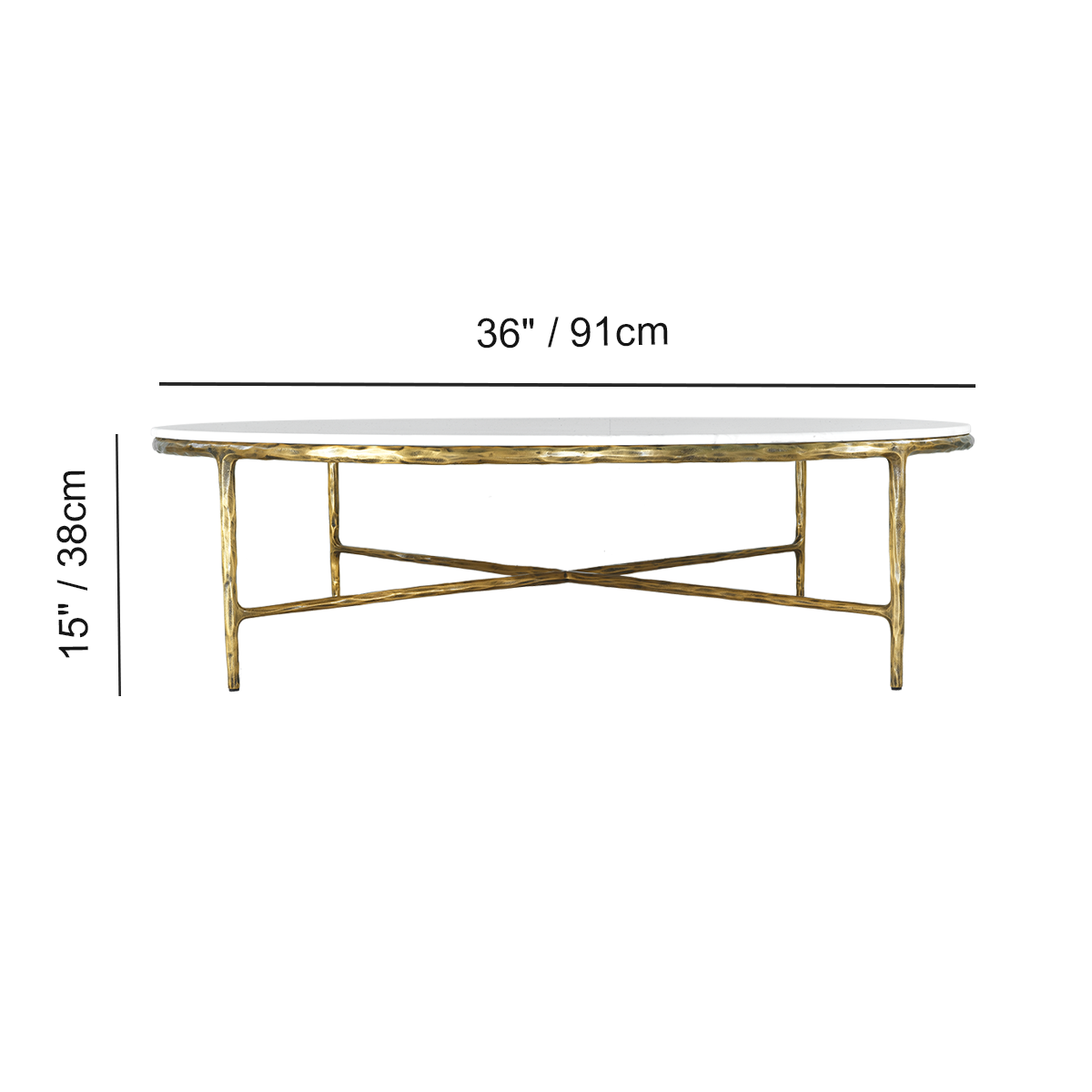 Thaddeus Forged Iron Marble Round Coffee Table 36" 55" - Dawn Lamps