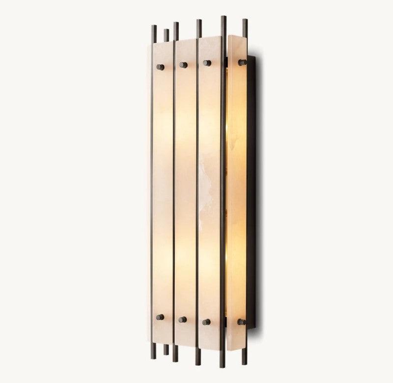 San Marco Alabaster Rectangular Wall Sconce - Dawn Lamps
