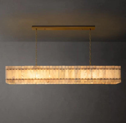 San Marco Alabaster Linear Chandelier 54" 72" - Dawn Lamps