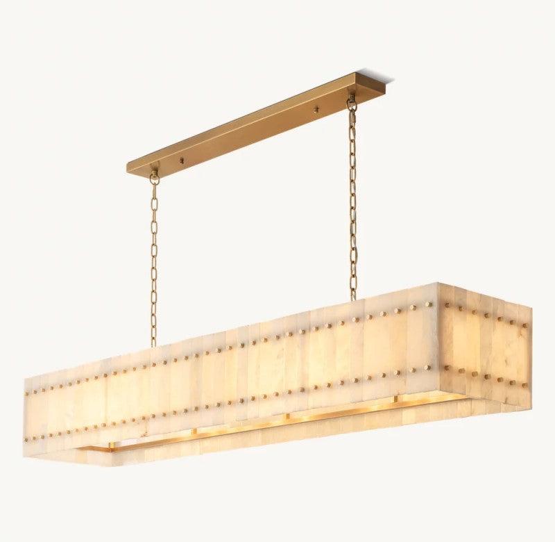San Marco Alabaster Linear Chandelier 54" 72" - Dawn Lamps