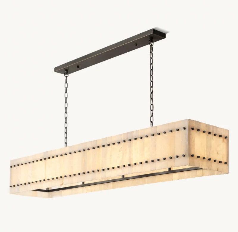 San Marco Alabaster Linear Chandelier 54" 72" - Dawn Lamps