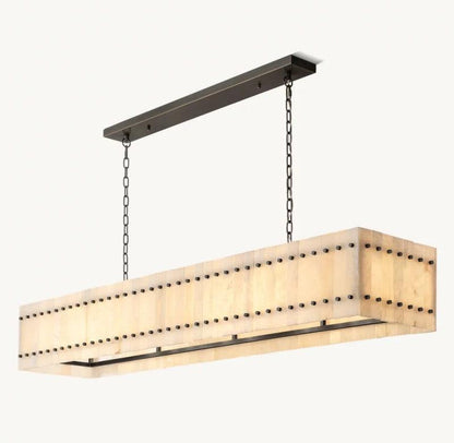 San Marco Alabaster Linear Chandelier 54" 72" - Dawn Lamps