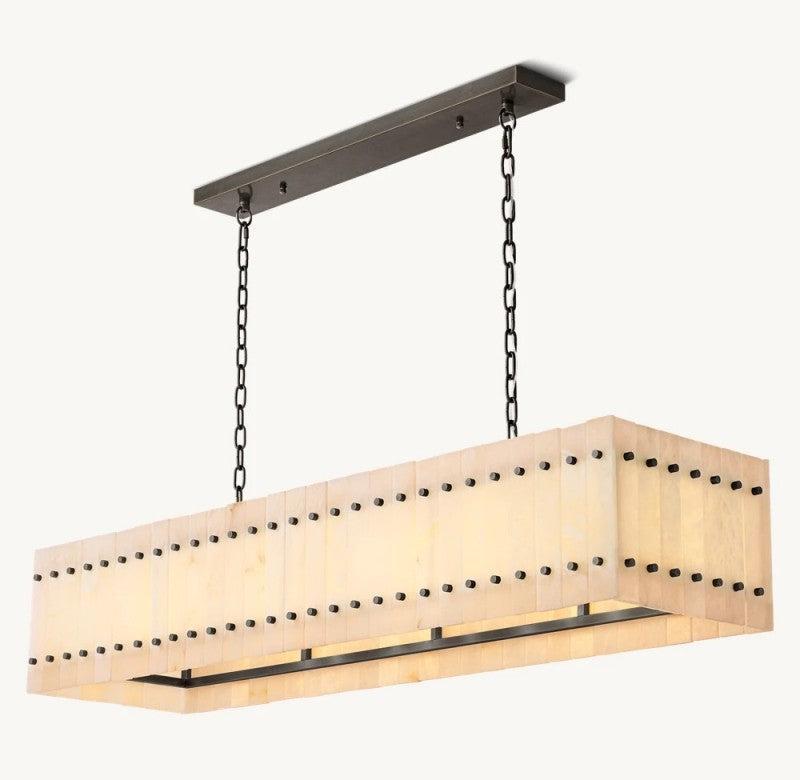 San Marco Alabaster Linear Chandelier 54" 72" - Dawn Lamps