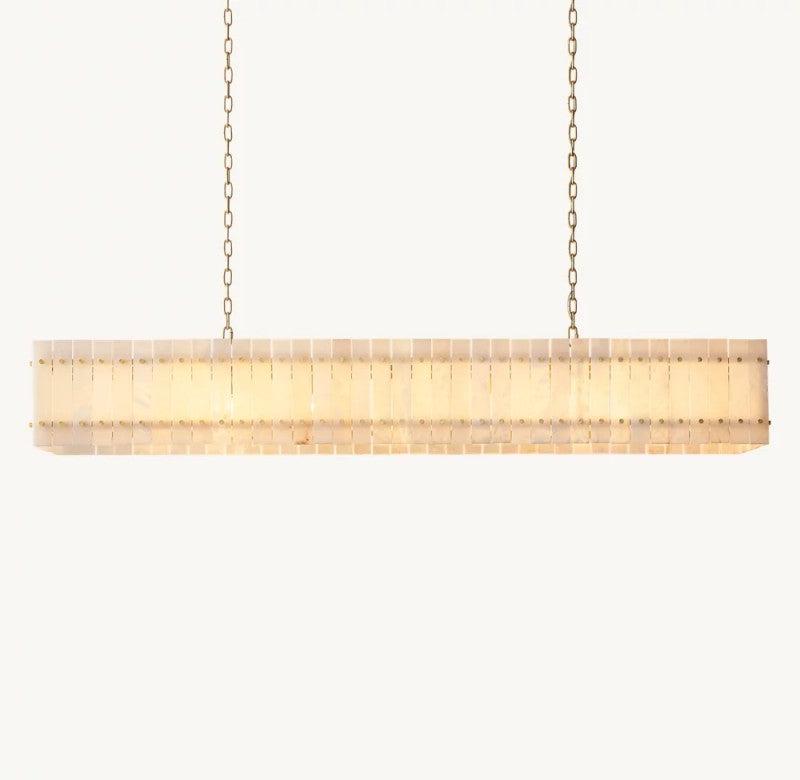 San Marco Alabaster Linear Chandelier 54" 72" - Dawn Lamps
