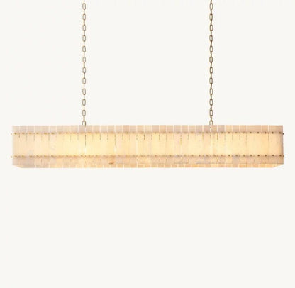 San Marco Alabaster Linear Chandelier 54" 72" - Dawn Lamps