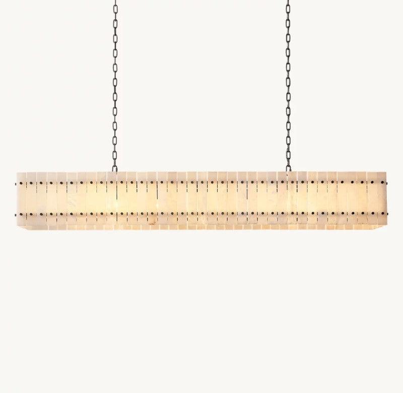 San Marco Alabaster Linear Chandelier 54" 72" - Dawn Lamps