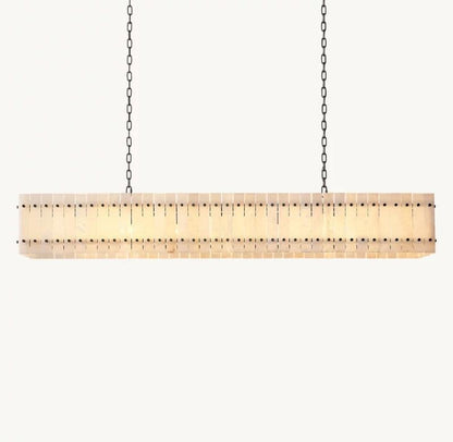 San Marco Alabaster Linear Chandelier 54" 72" - Dawn Lamps
