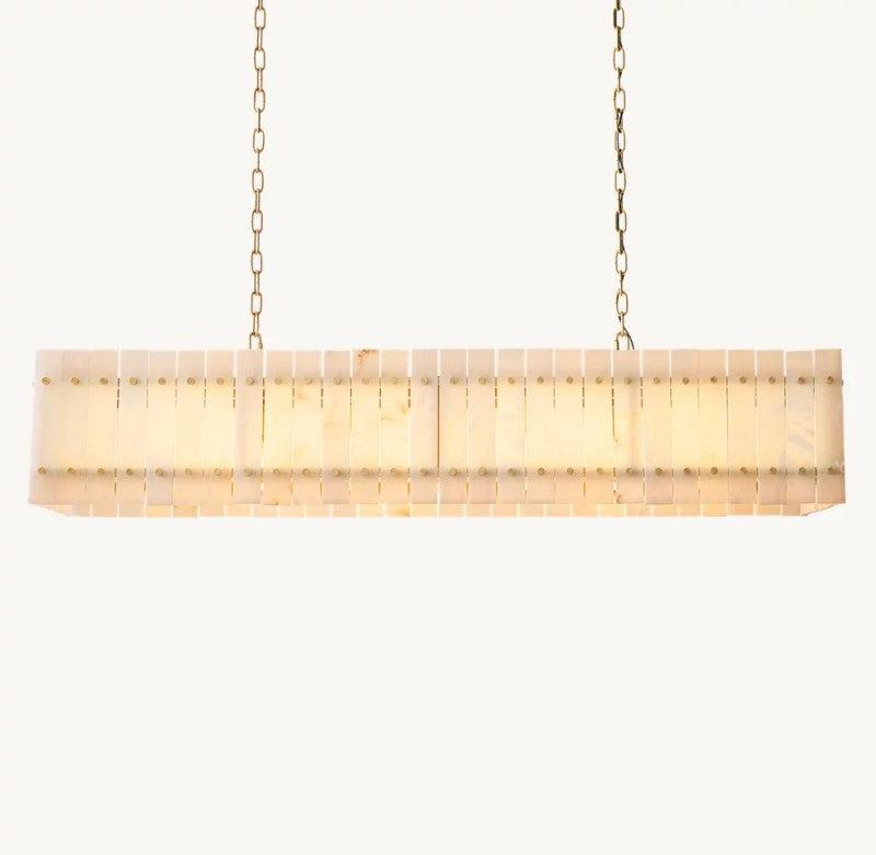 San Marco Alabaster Linear Chandelier 54" 72" - Dawn Lamps