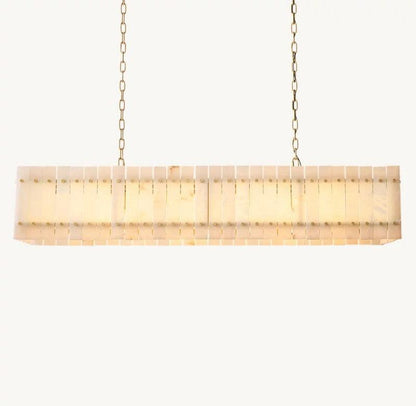 San Marco Alabaster Linear Chandelier 54" 72" - Dawn Lamps