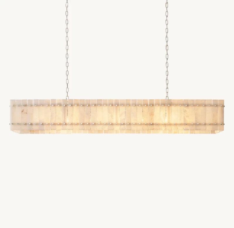 San Marco Alabaster Linear Chandelier 54" 72" - Dawn Lamps