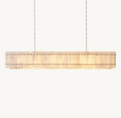 San Marco Alabaster Linear Chandelier 54" 72" - Dawn Lamps