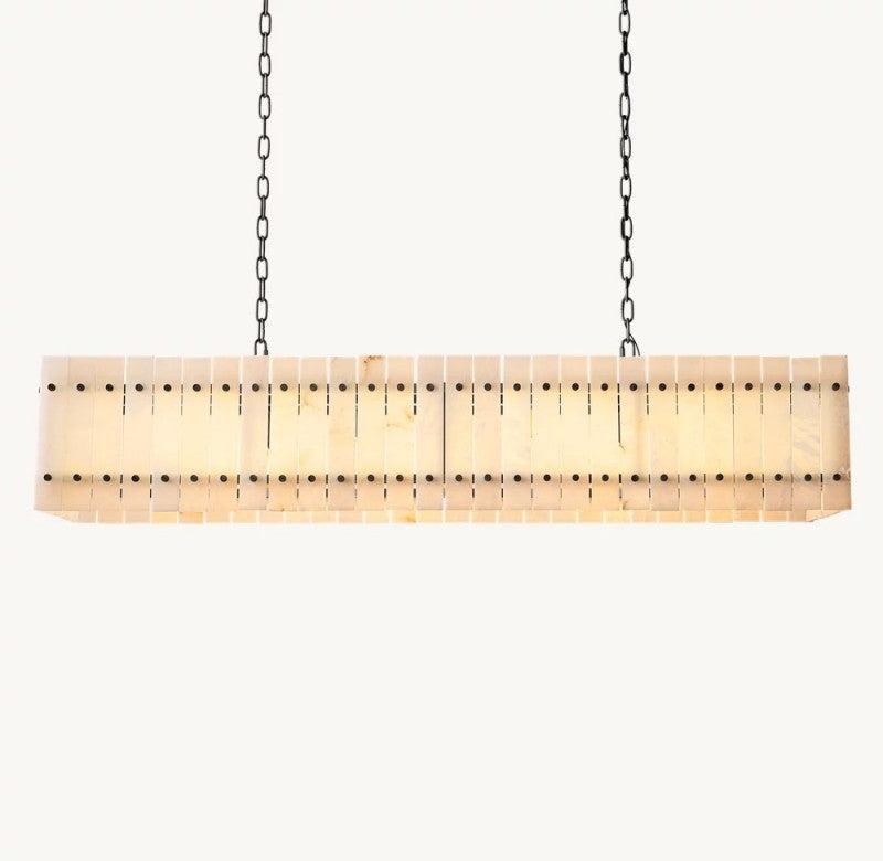 San Marco Alabaster Linear Chandelier 54" 72" - Dawn Lamps