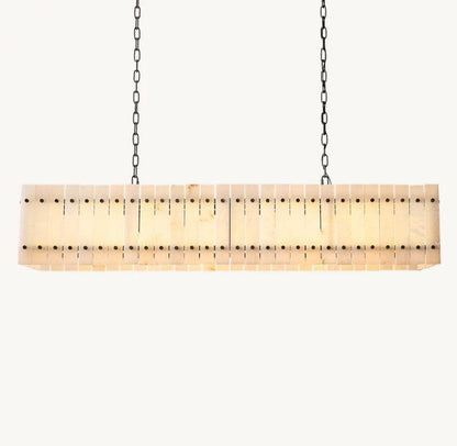 San Marco Alabaster Linear Chandelier 54" 72" - Dawn Lamps