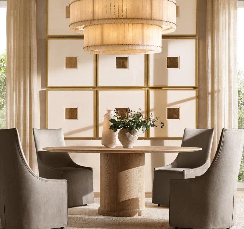 San Marco Alabaster Round 2-Tiered Chandelier - Dawn Lamps
