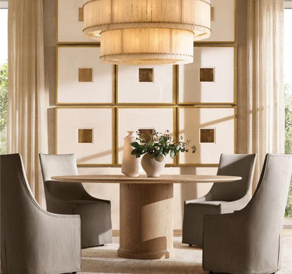 San Marco Alabaster Round 2-Tiered Chandelier - Dawn Lamps