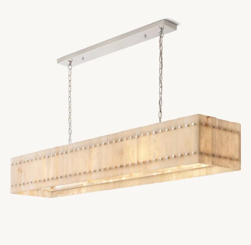 San Marco Alabaster Linear Chandelier 54" 72" - Dawn Lamps