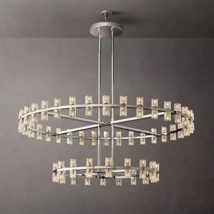 Arcachon Round 2-Tier Chandelier 60" For Dining Room Kitchen island - Dawn Lamps
