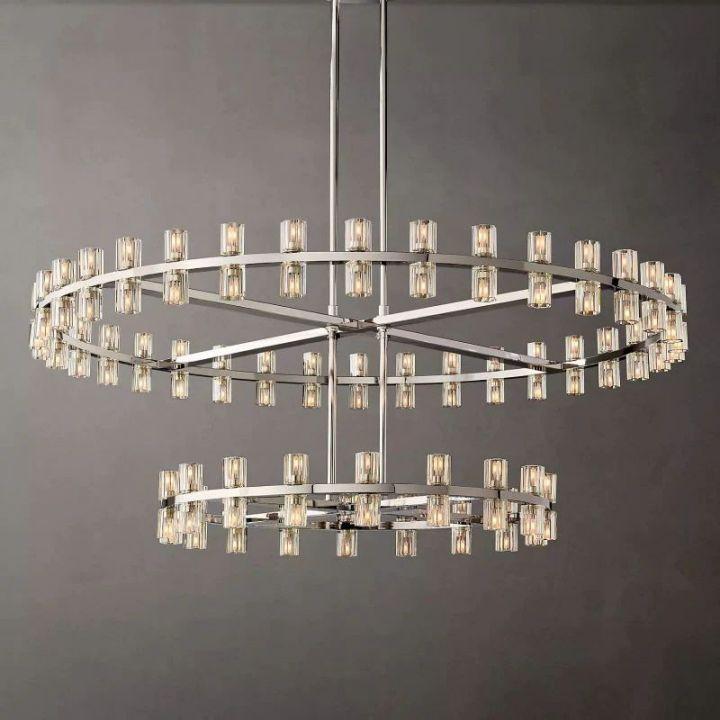 Arcachon Round 2-Tier Chandelier 60" For Dining Room Kitchen island - Dawn Lamps