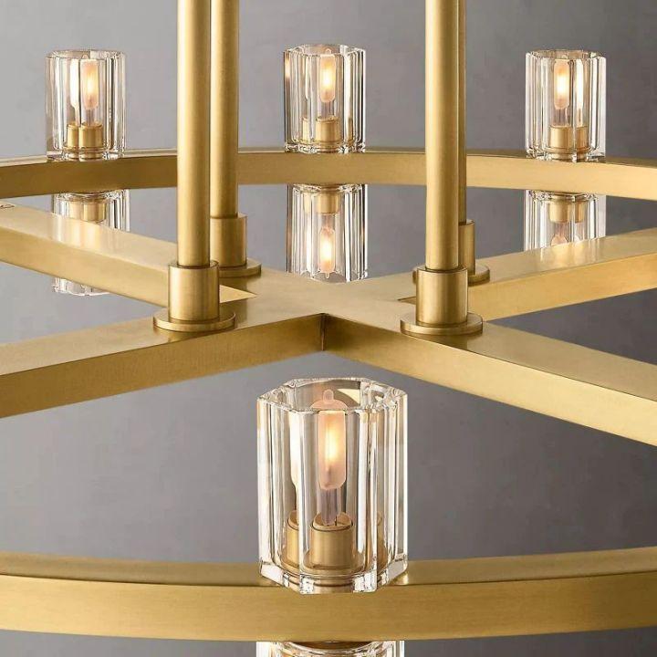 Arcachon Round 2-Tier Chandelier 60" For Dining Room Kitchen island - Dawn Lamps
