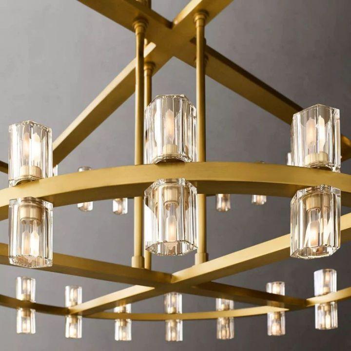 Arcachon Round 2-Tier Chandelier 60" For Dining Room Kitchen island - Dawn Lamps