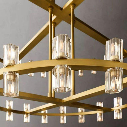 Arcachon Round 2-Tier Chandelier 60" For Dining Room Kitchen island - Dawn Lamps