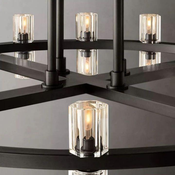 Arcachon Round 2-Tier Chandelier 60" For Dining Room Kitchen island - Dawn Lamps