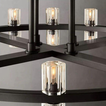 Arcachon Round 2-Tier Chandelier 60" For Dining Room Kitchen island - Dawn Lamps