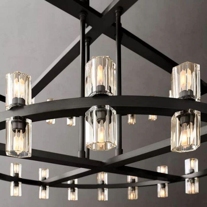 Arcachon Round 2-Tier Chandelier 60" For Dining Room Kitchen island - Dawn Lamps