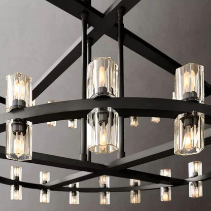 Arcachon Round 2-Tier Chandelier 60" For Dining Room Kitchen island - Dawn Lamps