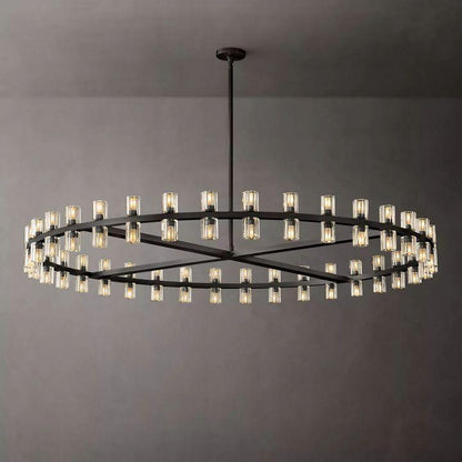Arcachon Round Glass Chandelier 60" For Living Room - Dawn Lamps