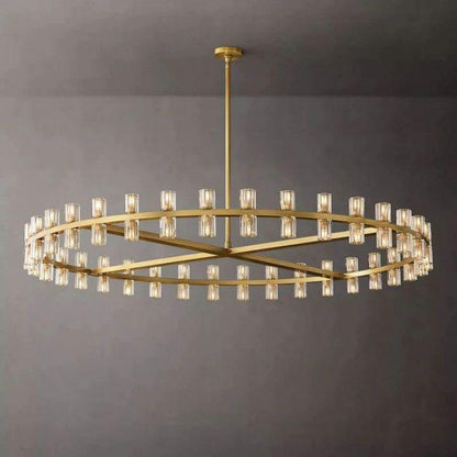 Arcachon Round Glass Chandelier 60" For Living Room - Dawn Lamps