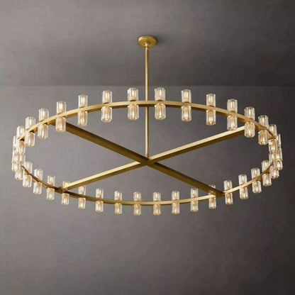 Arcachon Round Glass Chandelier 60" For Living Room - Dawn Lamps