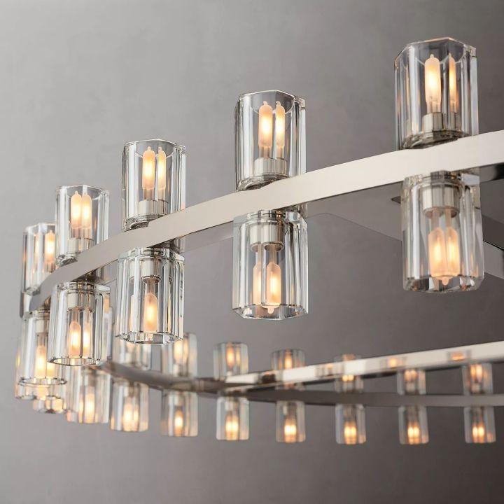 Arcachon Round Glass Chandelier 60" For Living Room - Dawn Lamps