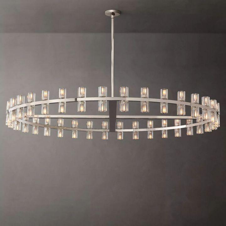Arcachon Round Glass Chandelier 60" For Living Room - Dawn Lamps