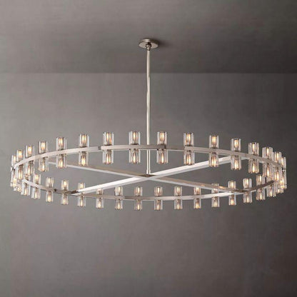Arcachon Round Glass Chandelier 60" For Living Room - Dawn Lamps
