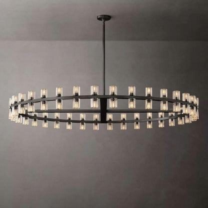 Arcachon Round Glass Chandelier 60" For Living Room - Dawn Lamps