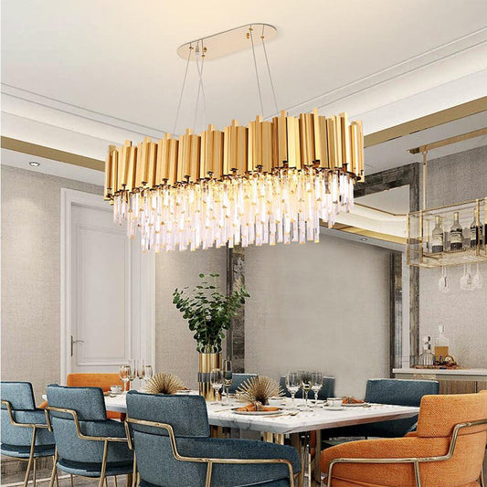 Elian Oval Crystal Chandelier-Dawn Lamps