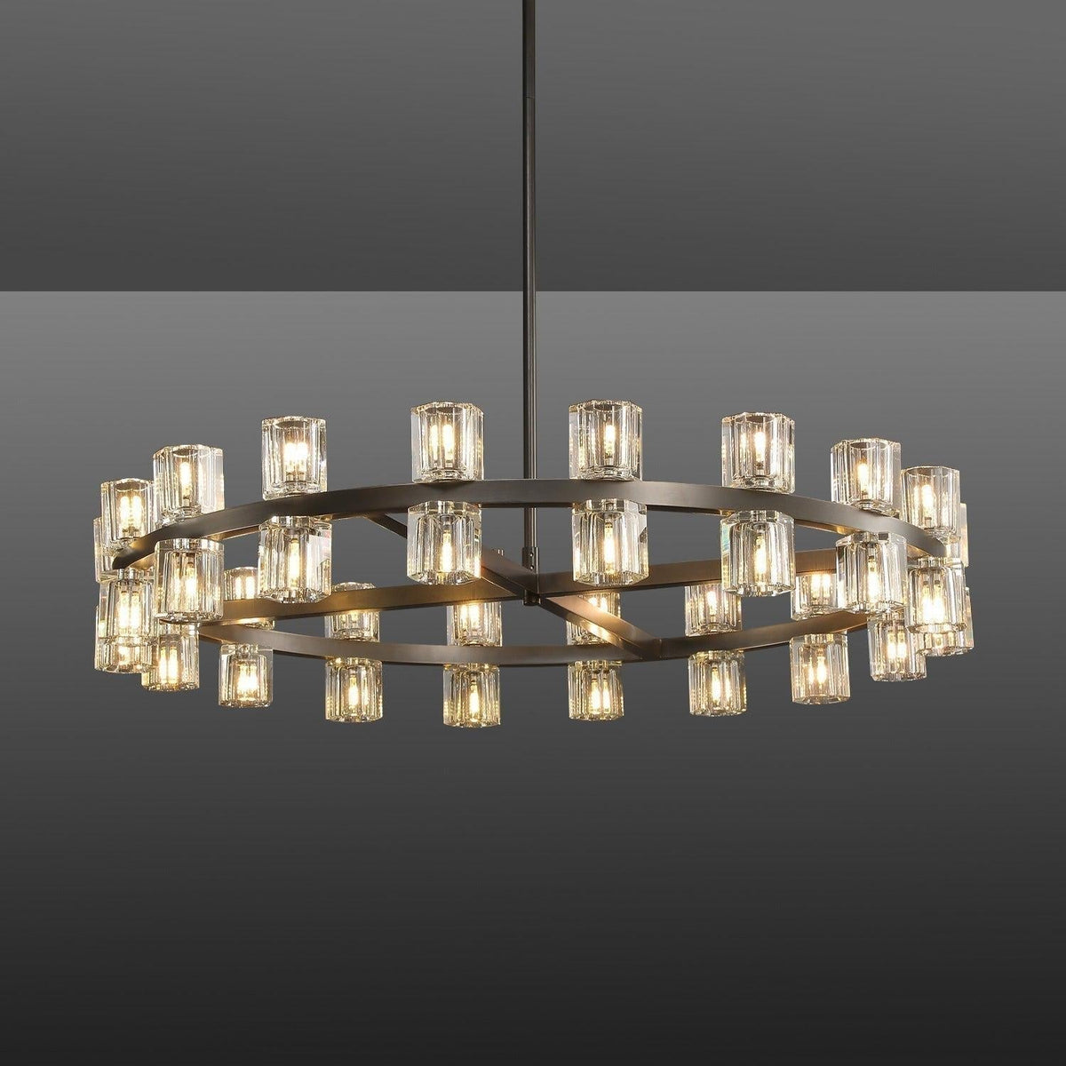 Arcachon Crystal Round Chandelier 36" - Dawn Lamps