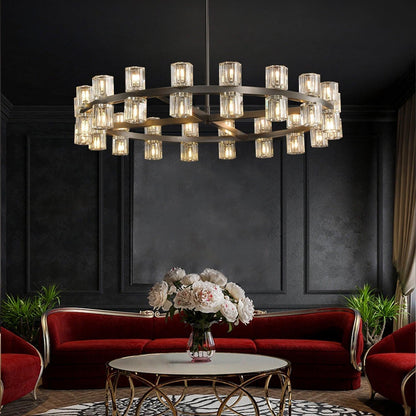 Arcachon Crystal Round Chandelier 36" - Dawn Lamps