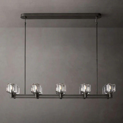 Demaret Crystal Double Linear Chandelier 54'' - Dawn Lamps