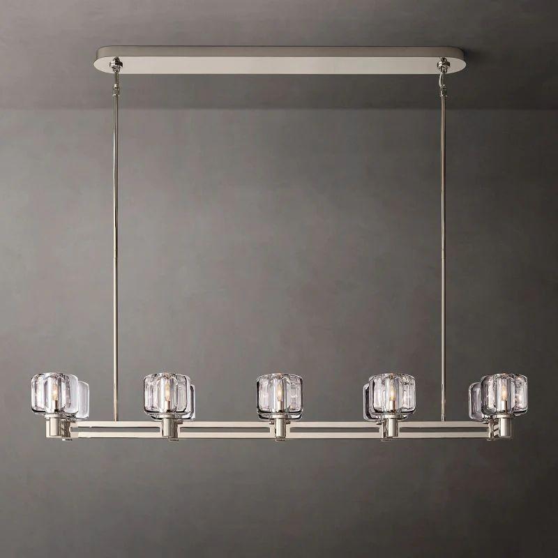 Demaret Crystal Double Linear Chandelier 54'' - Dawn Lamps