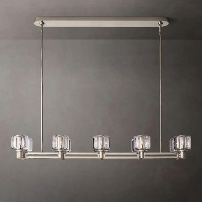 Demaret Crystal Double Linear Chandelier 54'' - Dawn Lamps