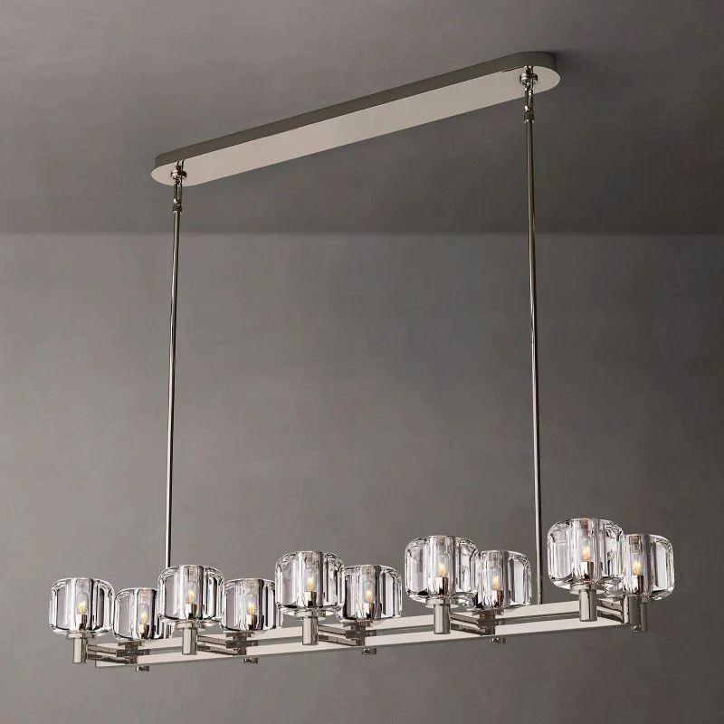 Demaret Crystal Double Linear Chandelier 54'' - Dawn Lamps