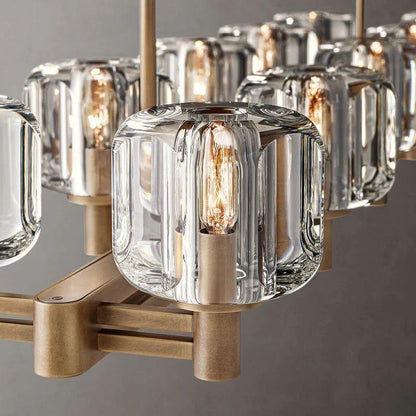 Demaret Crystal Double Linear Chandelier 54'' - Dawn Lamps
